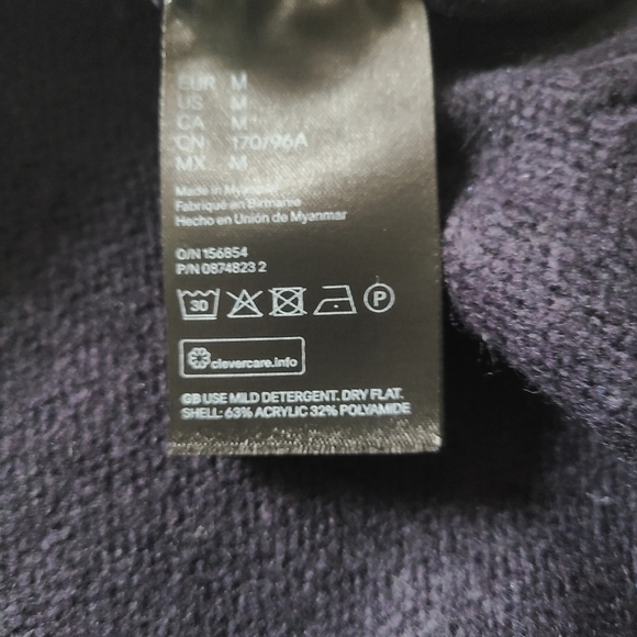 H&M Women's Jacquard Knit Black Blue Winter Ski Fair Isles Alpine Sweater - Picture 10 of 12